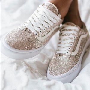 Gold glitter vans